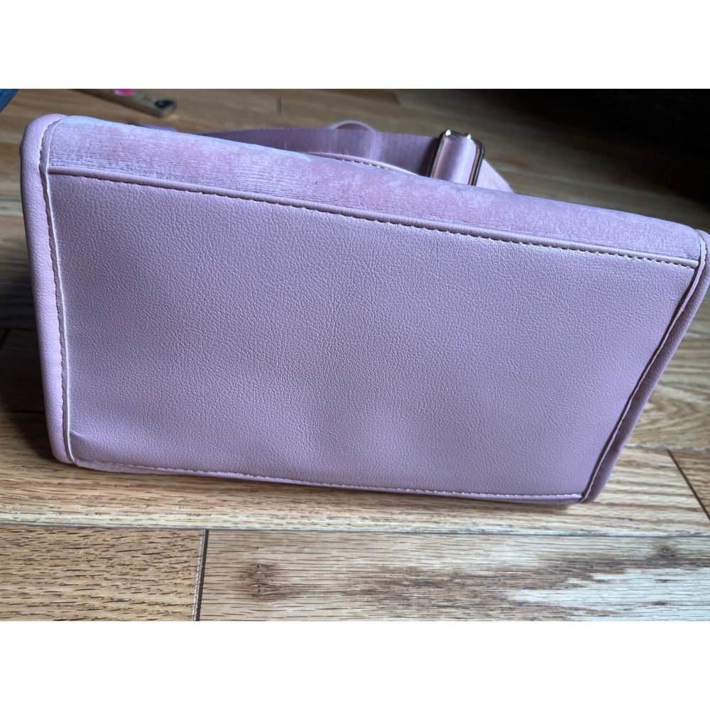 NWOTS Juicy Couture Pink Velour Rhinestone Tote Bag with Mini Purse Mirror - Picture 6 of 12